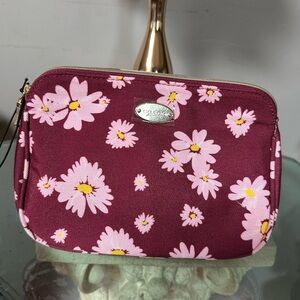 Coach Floral Cosmetic Pouch in Wine and Pink
